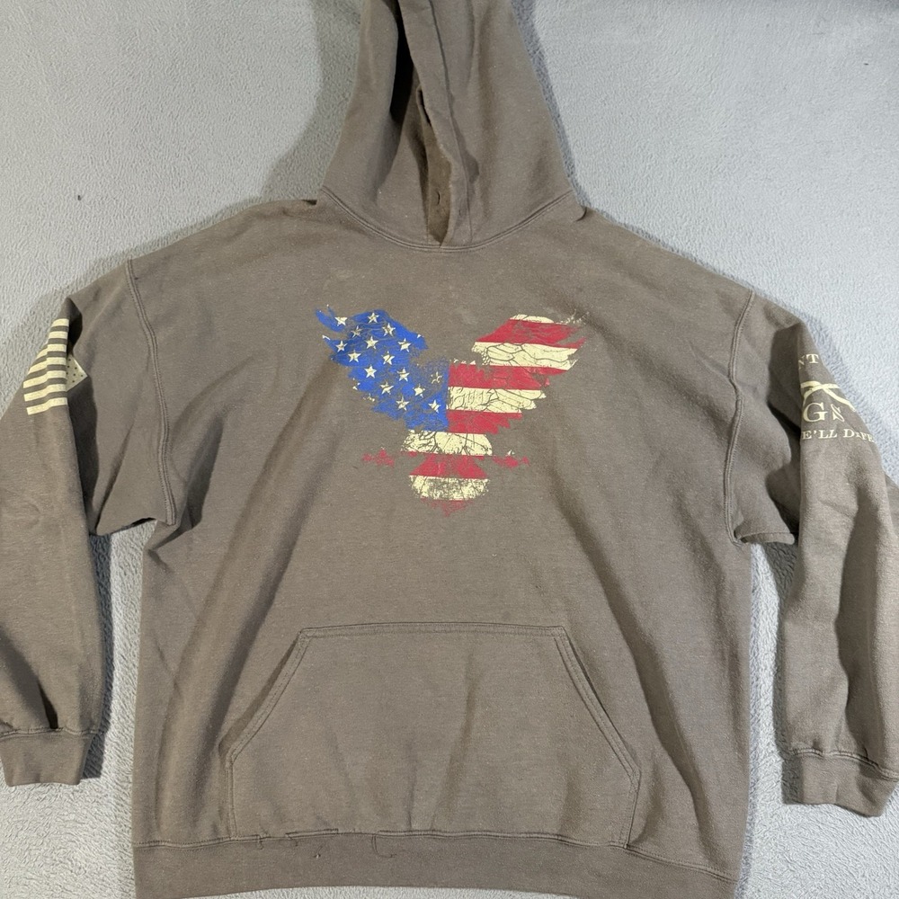 GRUNT‎ STYLE Size XL American Eagle Pullover Hoodie Hooded Sweatshirt. Grey